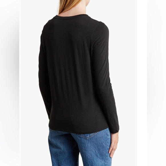 MADEWELL Long Sleeve Black Crewneck Cotton Tee Shirt size Small - Picture 2 of 7